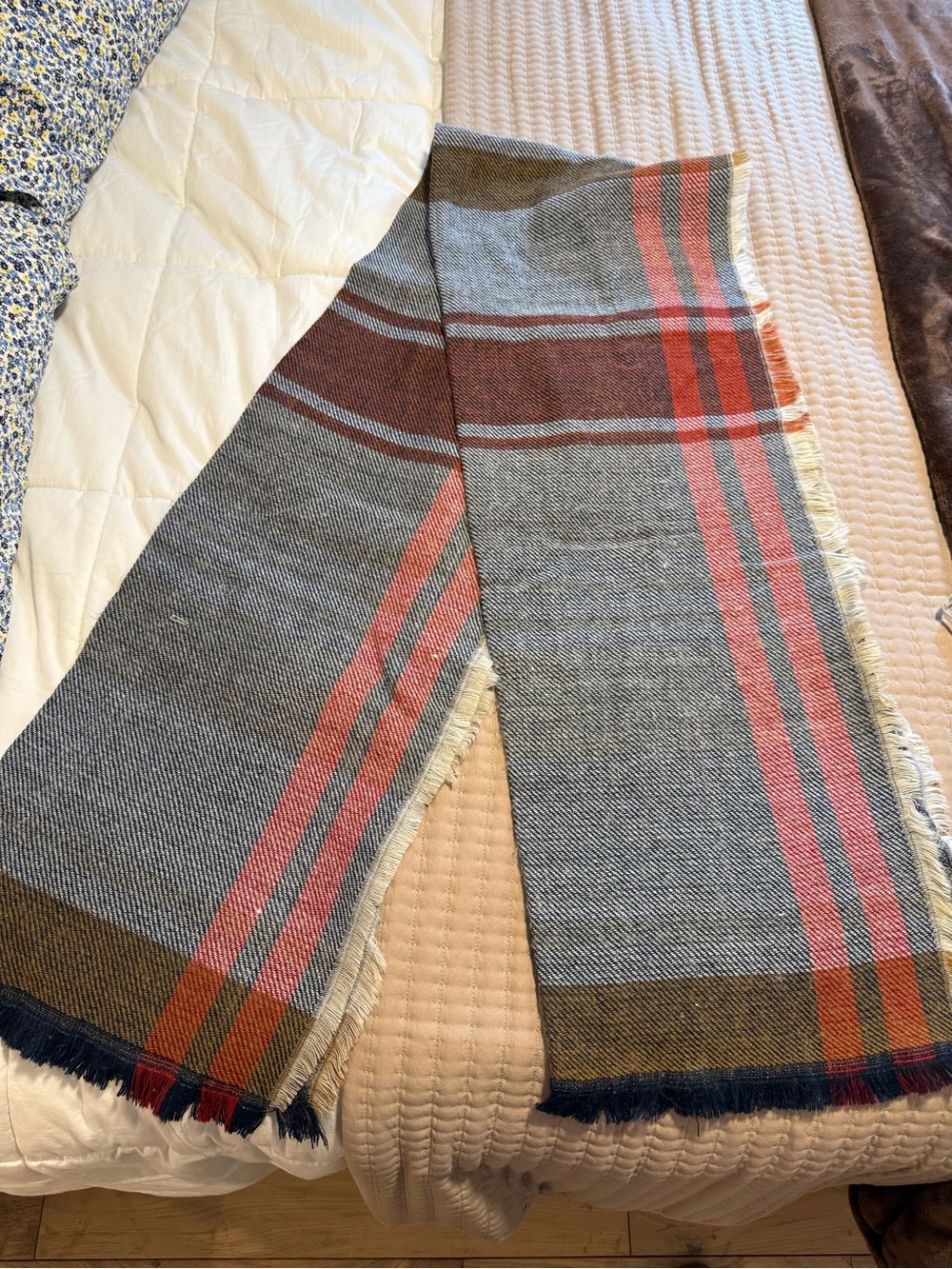 Large Woven Fringe Scarf